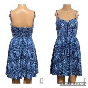 Aeropostale Blue Bustier Front Zip Smock Strappy Dress Size XS